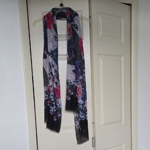 Floral Black and Pink Women's Scarf